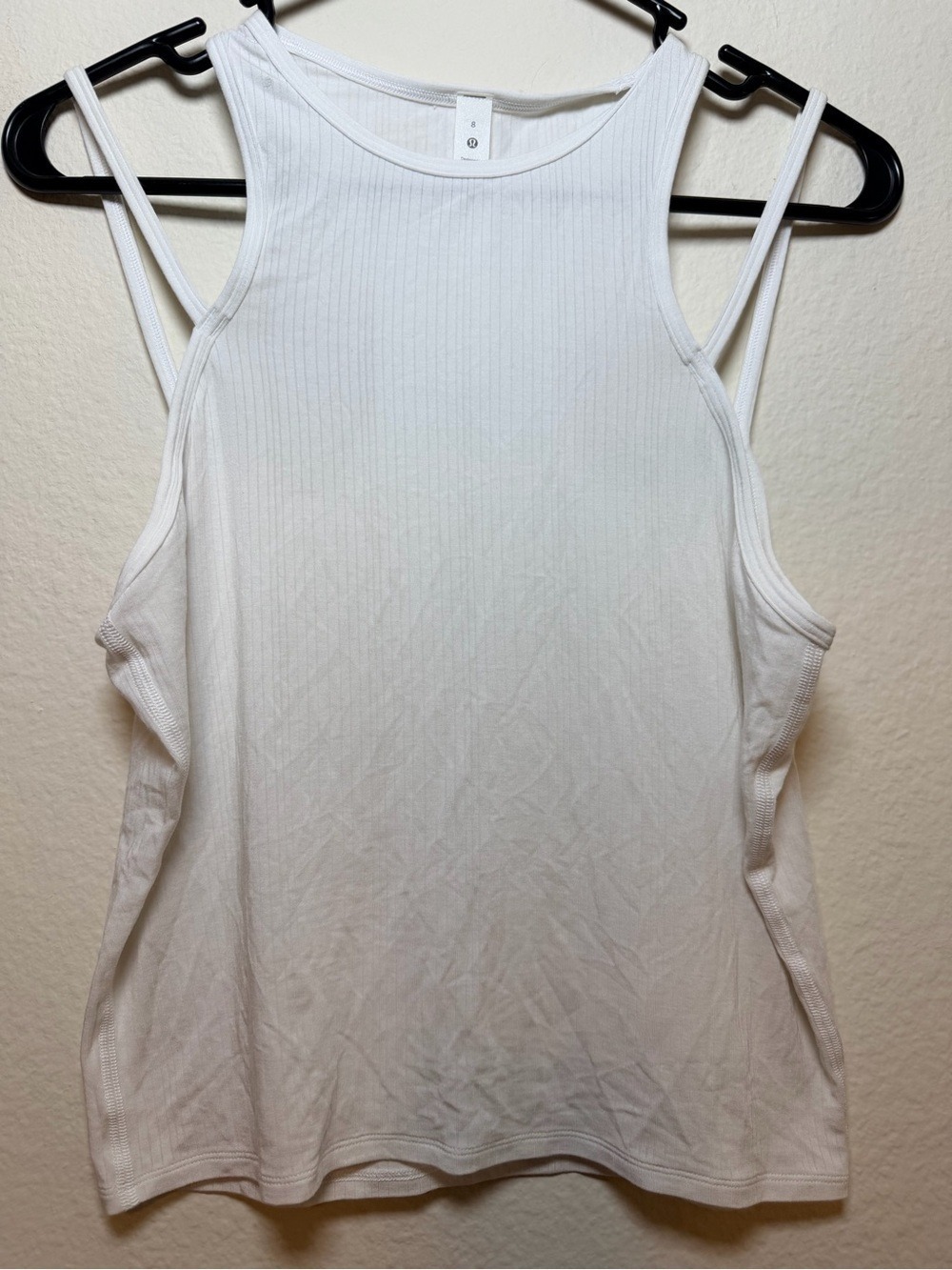 Lululemon White Ribbed Modal Silk Tank Top Size 8 NWOT - Picture 11 of 12